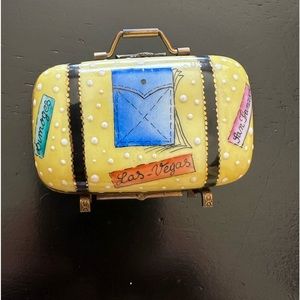 Hand painted Limoges box, suitcase, purchased in France